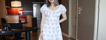 Pretty-Asian-Schoolgirl-Mint-C-poses-in-cute-white-dress